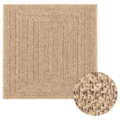 Rug ZIZUR 200x200 cm Jute Look Indoor and Outdoor