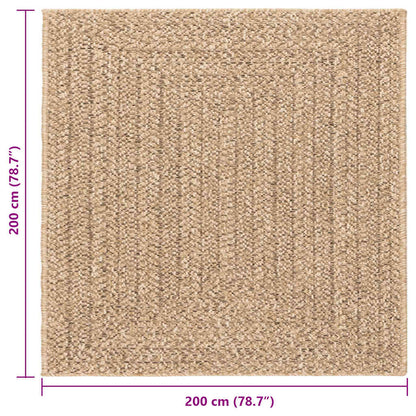 Rug ZIZUR 200x200 cm Jute Look Indoor and Outdoor
