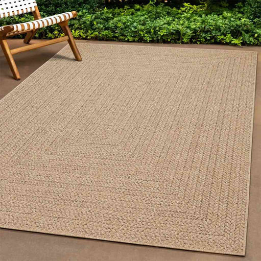 Rug ZIZUR 200x200 cm Jute Look Indoor and Outdoor