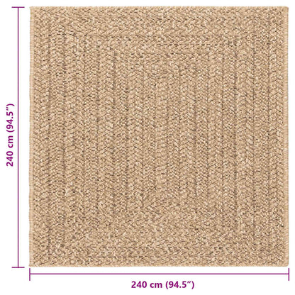 Rug ZIZUR 240x240 cm Jute Look Indoor and Outdoor