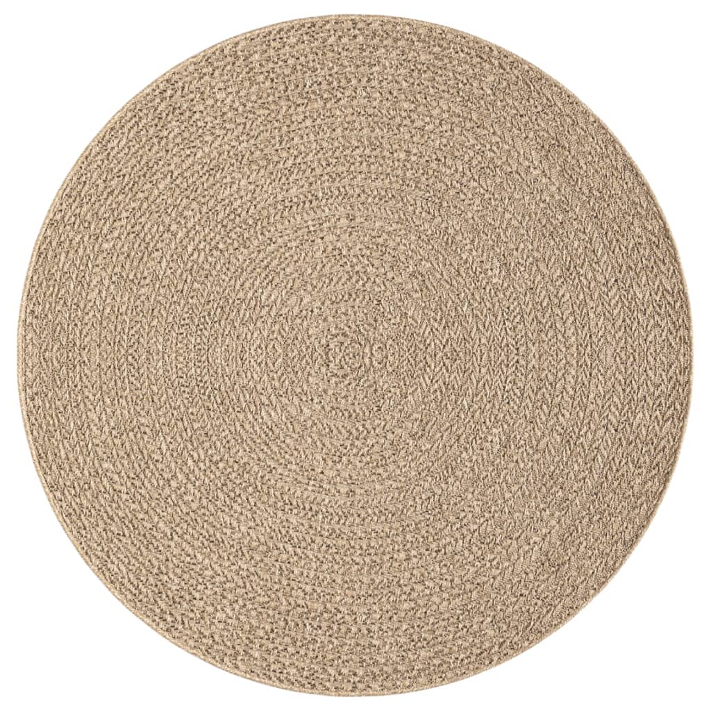 Rug ZIZUR Ø 200 cm Jute Look Indoor and Outdoor