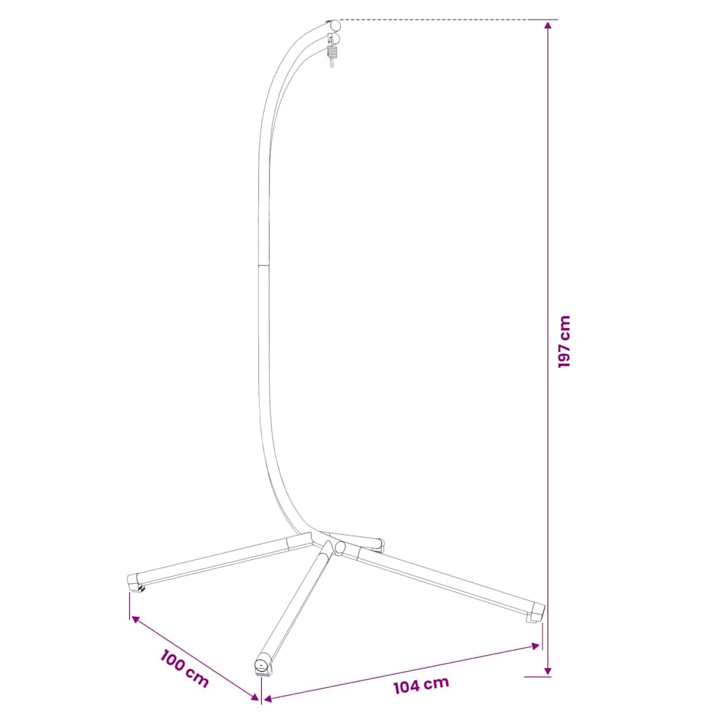 Hanging Egg Chair Stand without Basket Black Steel