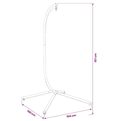 Hanging Egg Chair Stand without Basket Black Steel
