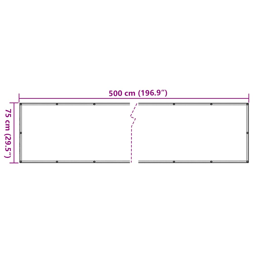 Balcony Privacy Screen White 500x75 cm PVC