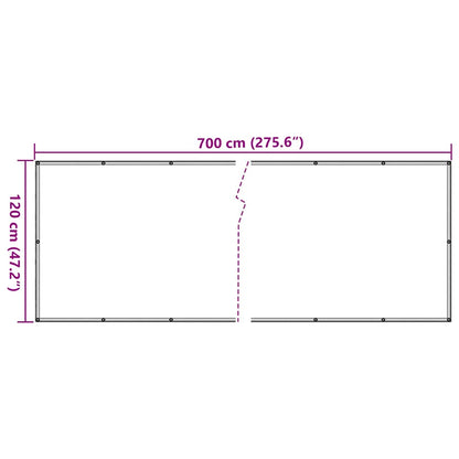 Balcony Privacy Screen Grey 700x120 cm PVC