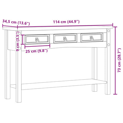 Console Table "Corona" 114x34,5x73 cm Solid Wood Pine