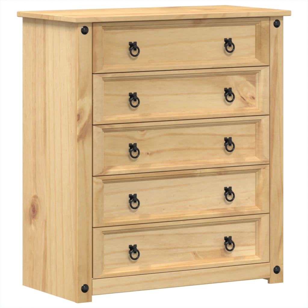 Chest of Drawers "Corona" 80x40x89 cm Solid Wood Pine