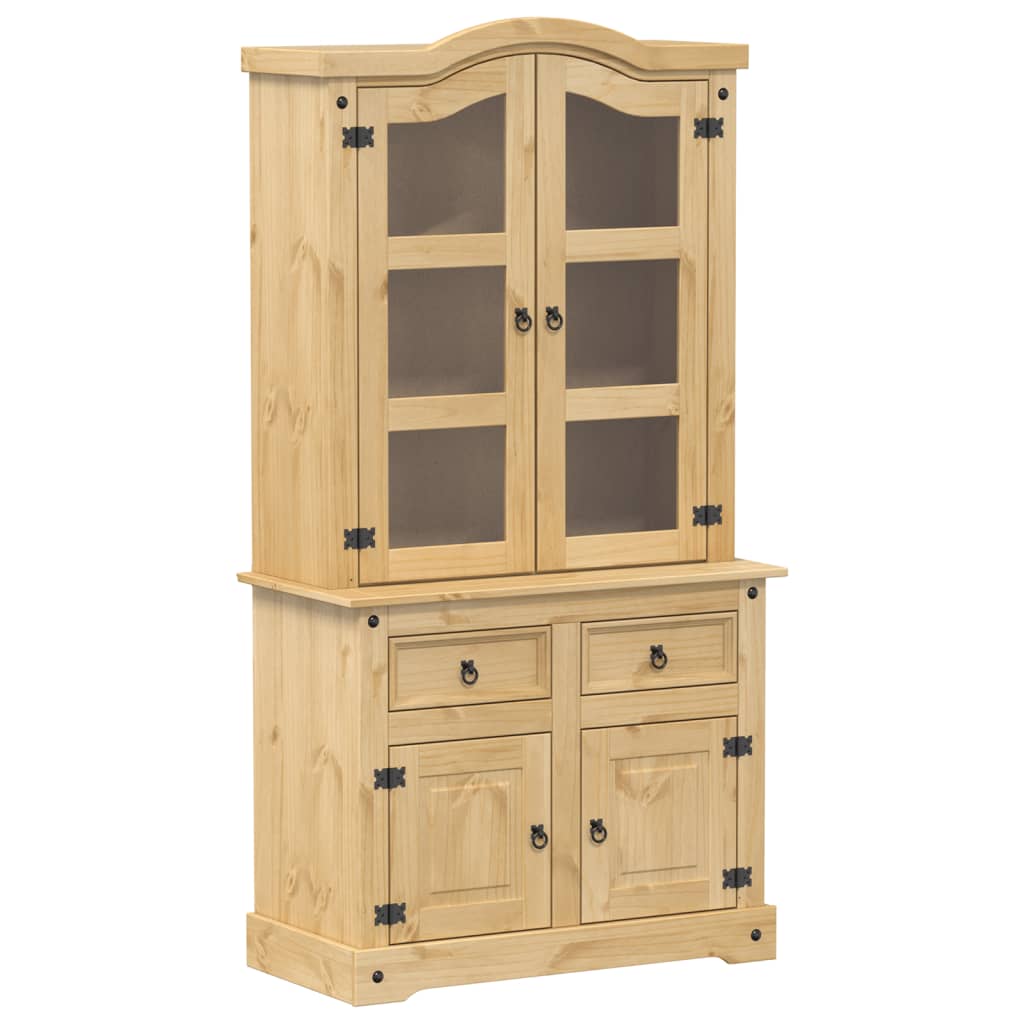 Glass Display Cabinet "Corona" 100x48,5x179 cm Solid Wood Pine