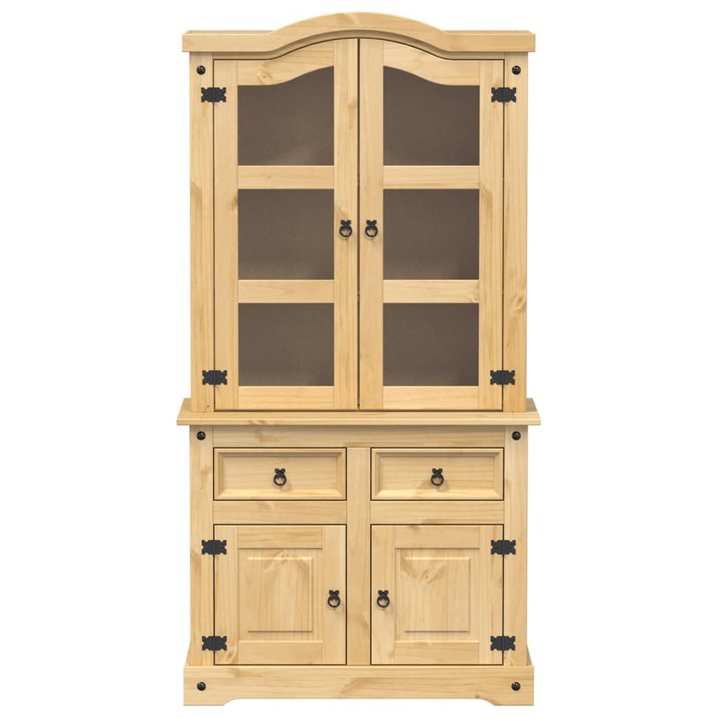 Glass Display Cabinet "Corona" 100x48,5x179 cm Solid Wood Pine