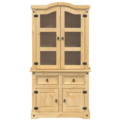 Glass Display Cabinet "Corona" 100x48,5x179 cm Solid Wood Pine