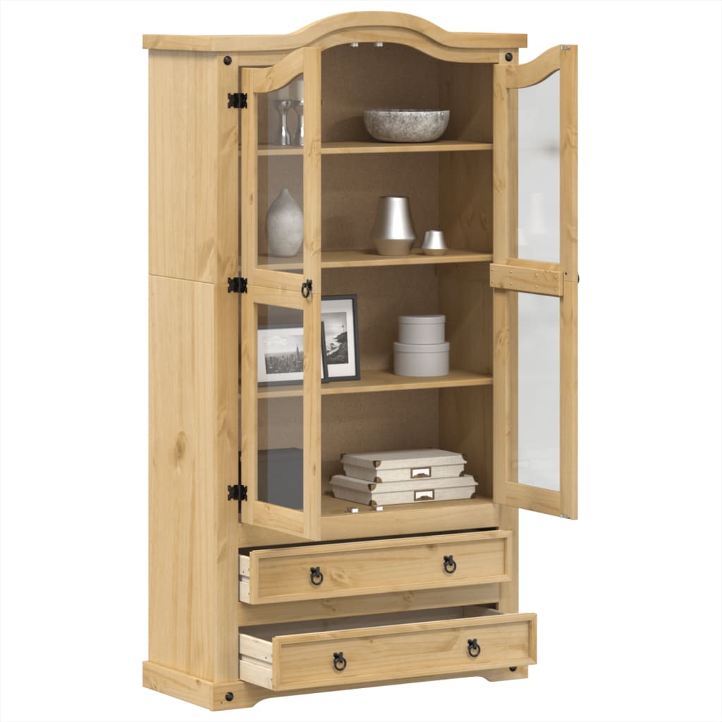 Glass Display Cabinet "Corona" 99x43x187 cm Solid Wood Pine