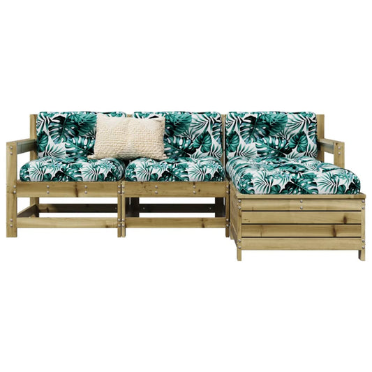 Garden Sofa Set | Brown | Vacuum pressure impregnated pinewood | 4 Piece