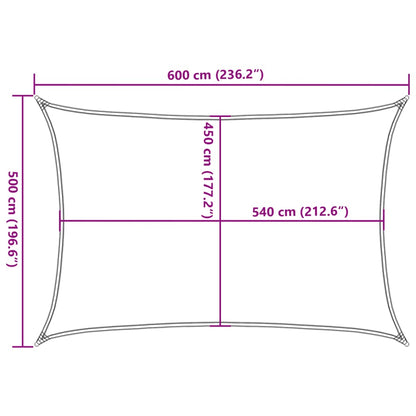 Sunshade Sail 160 g/m² Rectangular Light Grey 5x6 m HDPE