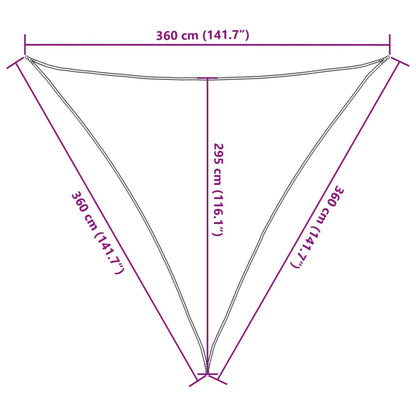 Sunshade Sail 160 g/m² Triangular Light Grey 3.6x3.6x3.6 m HDPE