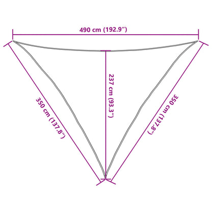 Sunshade Sail 160 g/m² Triangular Light Grey 3.5x3.5x4.9 m HDPE