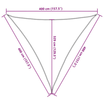 Sunshade Sail 160 g/m² Triangular Light Grey 4x4x4 m HDPE