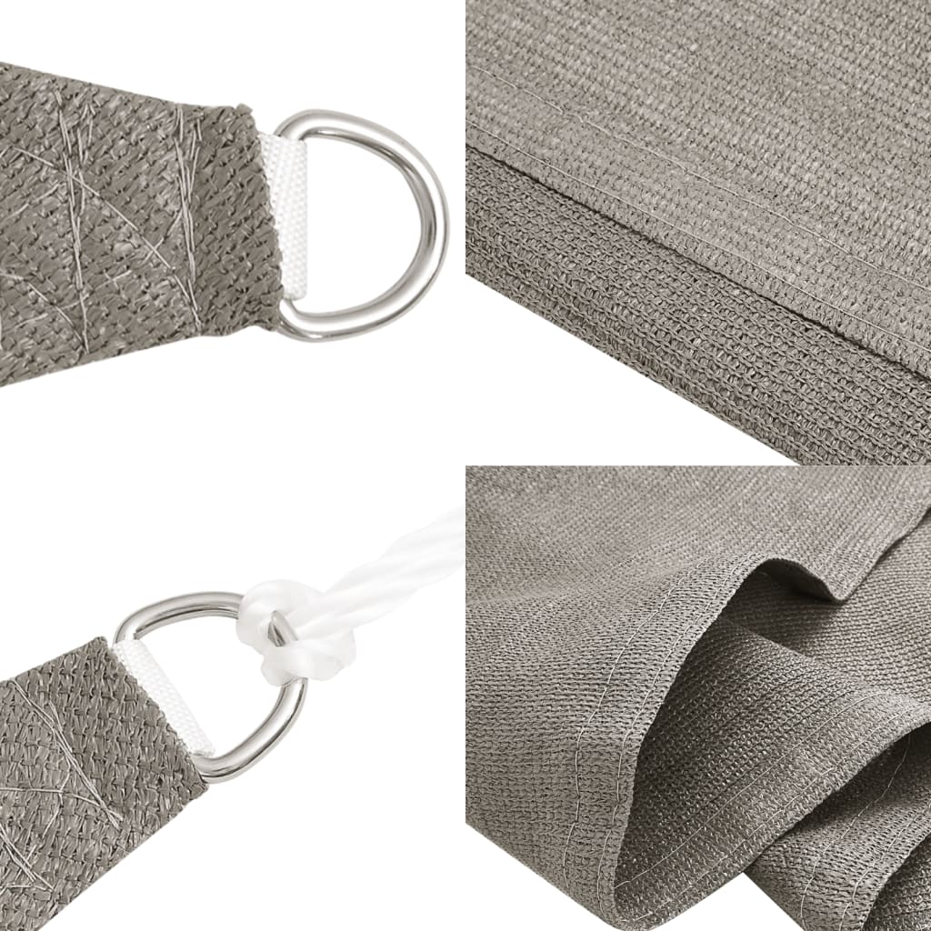 Sunshade Sail 160 g/m² Triangular Light Grey 5x7x7 m HDPE