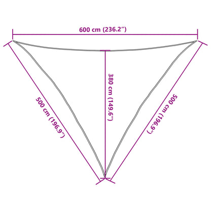 Sunshade Sail 160 g/m² Triangular Light Grey 5x5x6 m HDPE