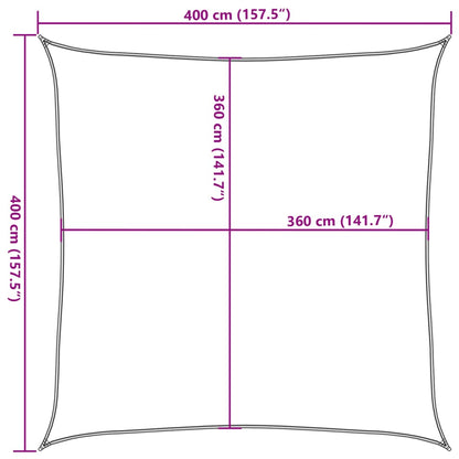 Sunshade Sail 160 g/m² Square Sand 4x4 m HDPE