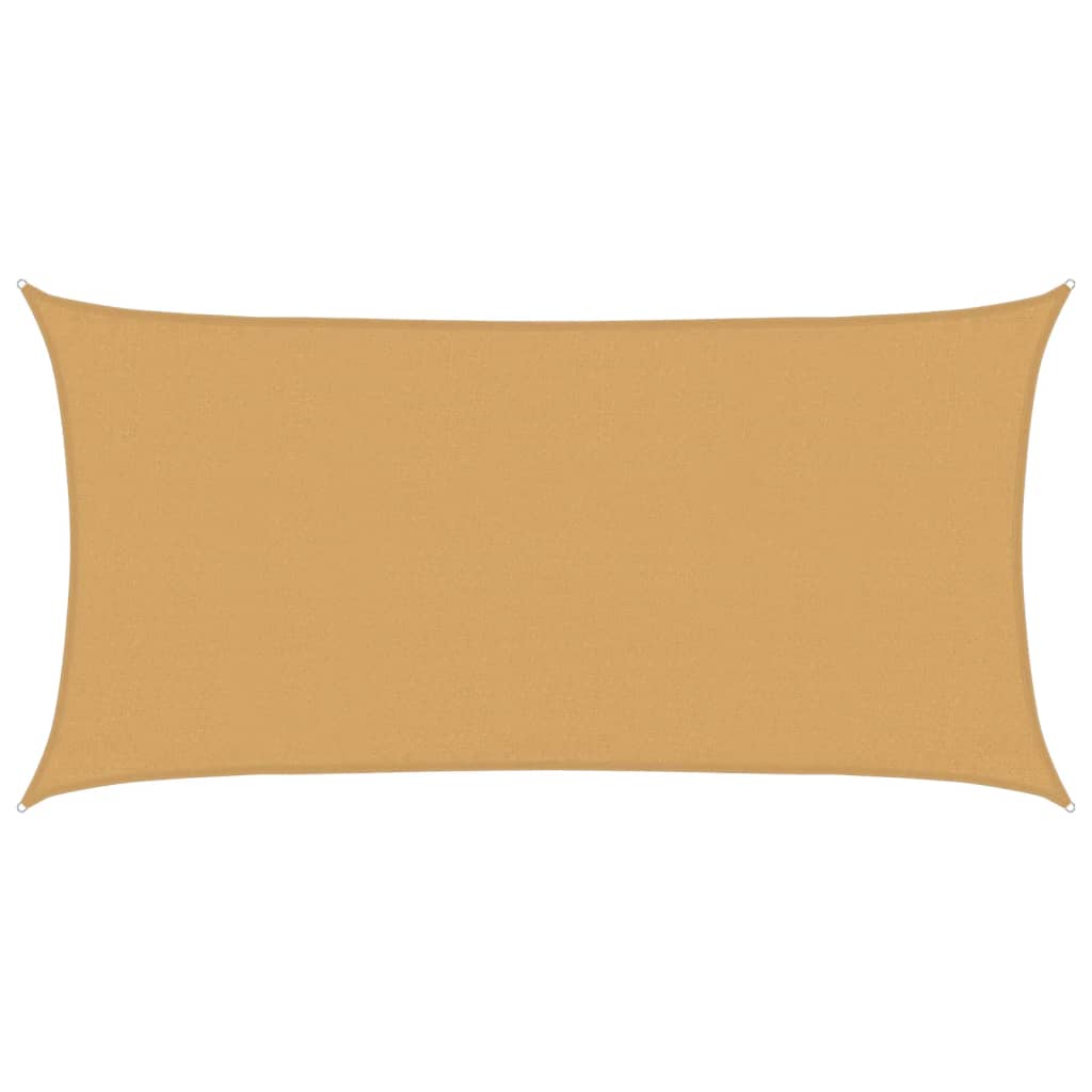 Sunshade Sail 160 g/m² Rectangular Sand 3x6 m HDPE