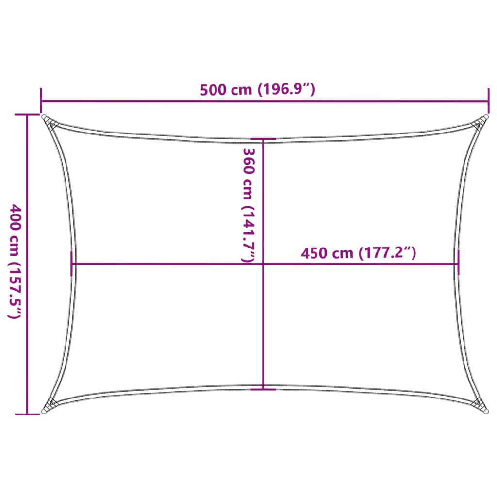 Sunshade Sail 160 g/m² Rectangular Sand 4x5 m HDPE