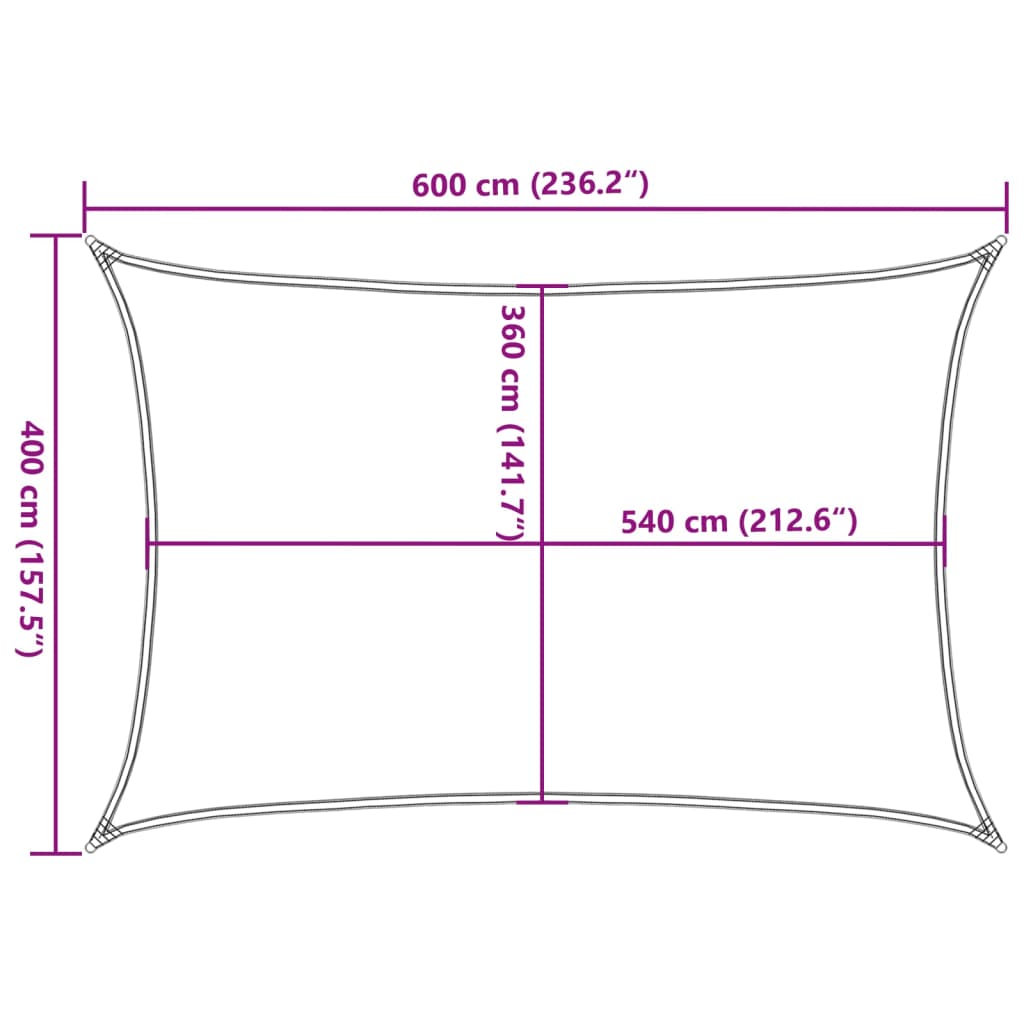 Sunshade Sail 160 g/m² Rectangular Sand 4x6 m HDPE