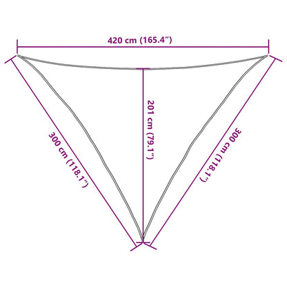 Sunshade Sail 160 g/m² Triangular Sand 3x3x4.2 m HDPE