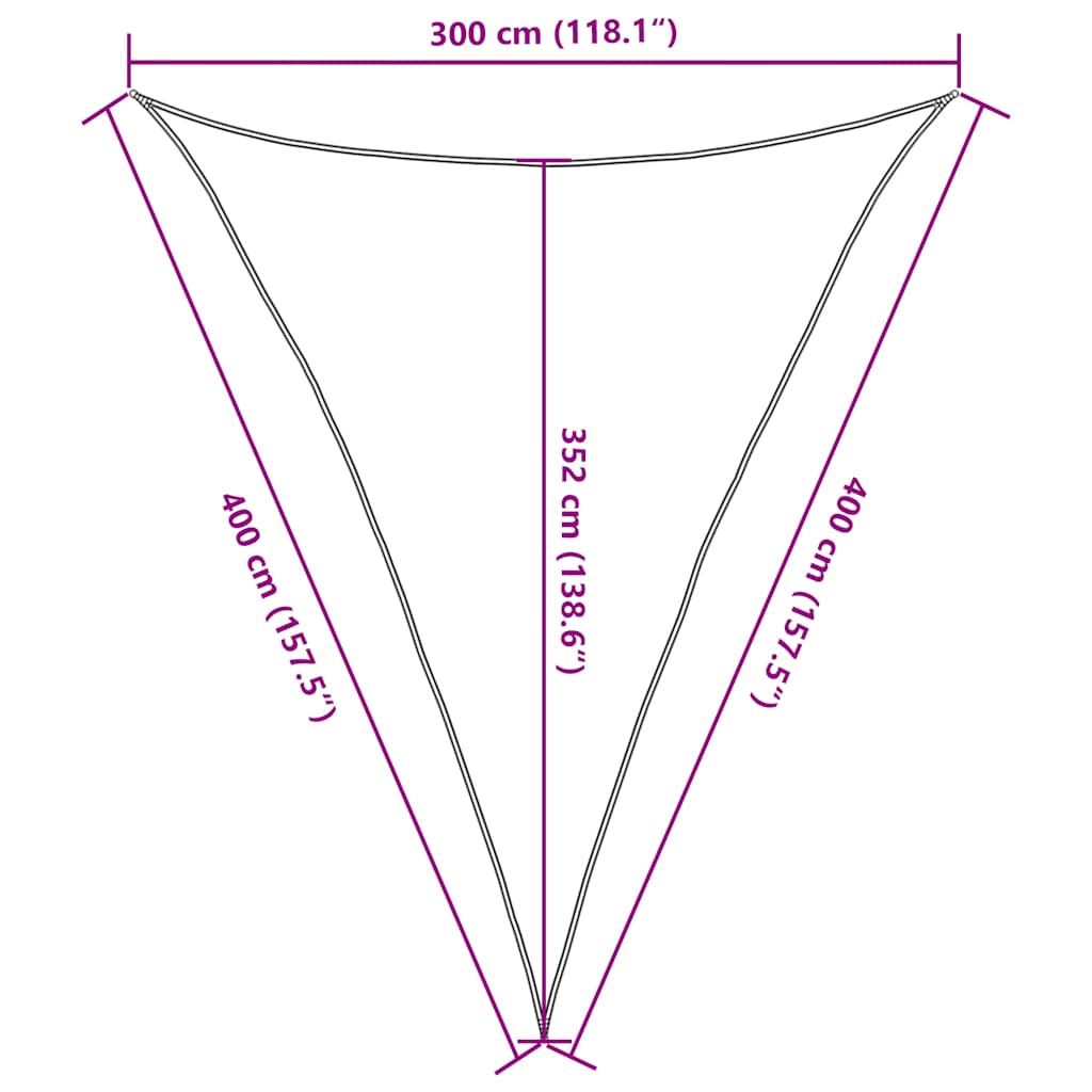 Sunshade Sail 160 g/m² Triangular Sand 3x4x4 m HDPE