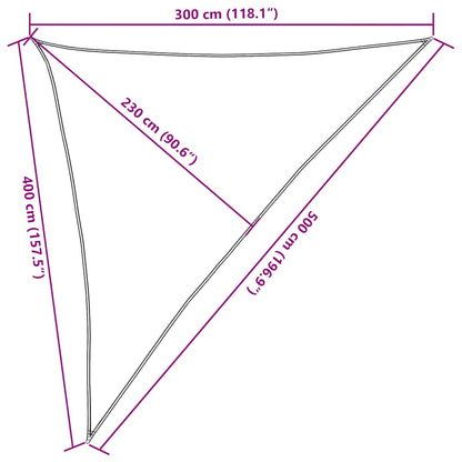 Sunshade Sail 160 g/m² Triangular Sand 3x4x5 m HDPE