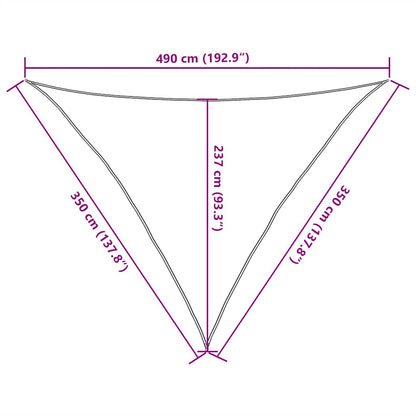 Sunshade Sail 160 g/m² Triangular Sand 3.5x3.5x4.9 m HDPE