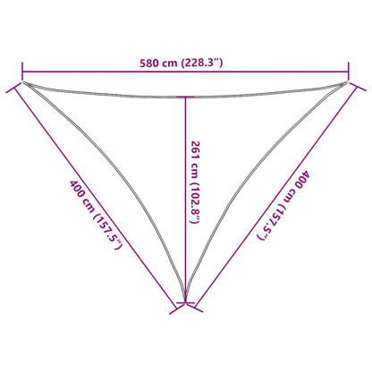 Sunshade Sail 160 g/m² Triangular Sand 4x4x5.8 m HDPE