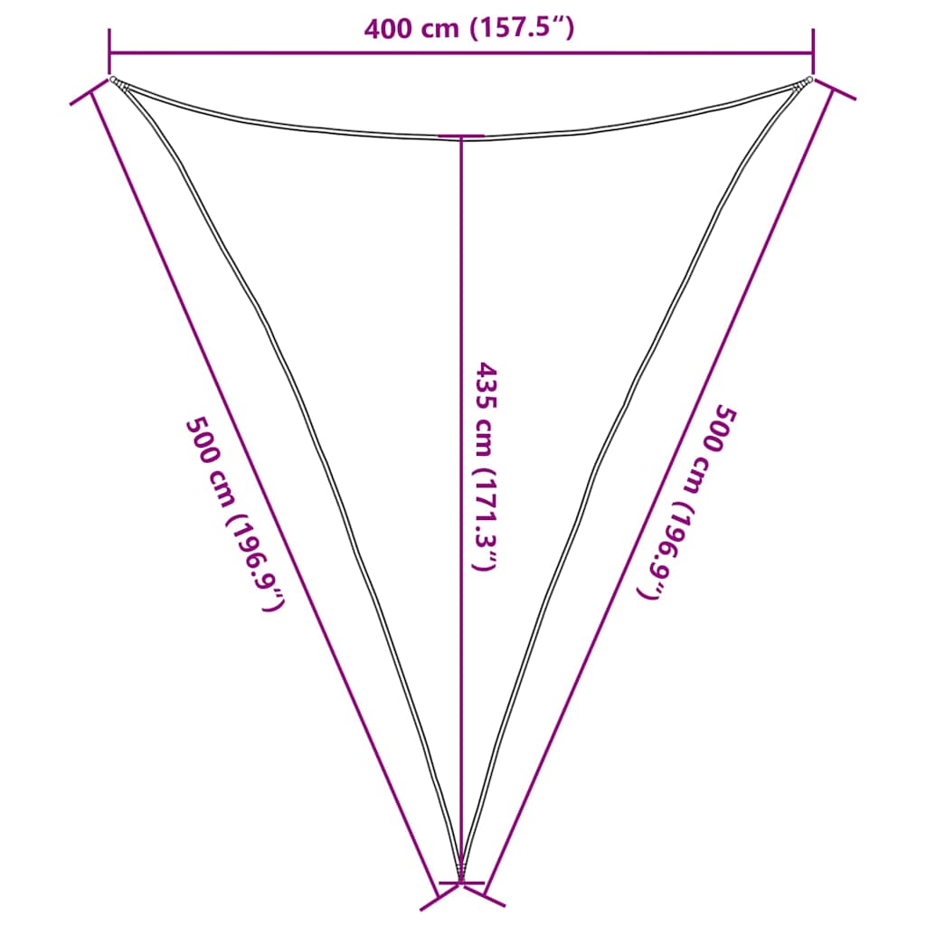 Sunshade Sail 160 g/m² Triangular Sand 4x5x5 m HDPE