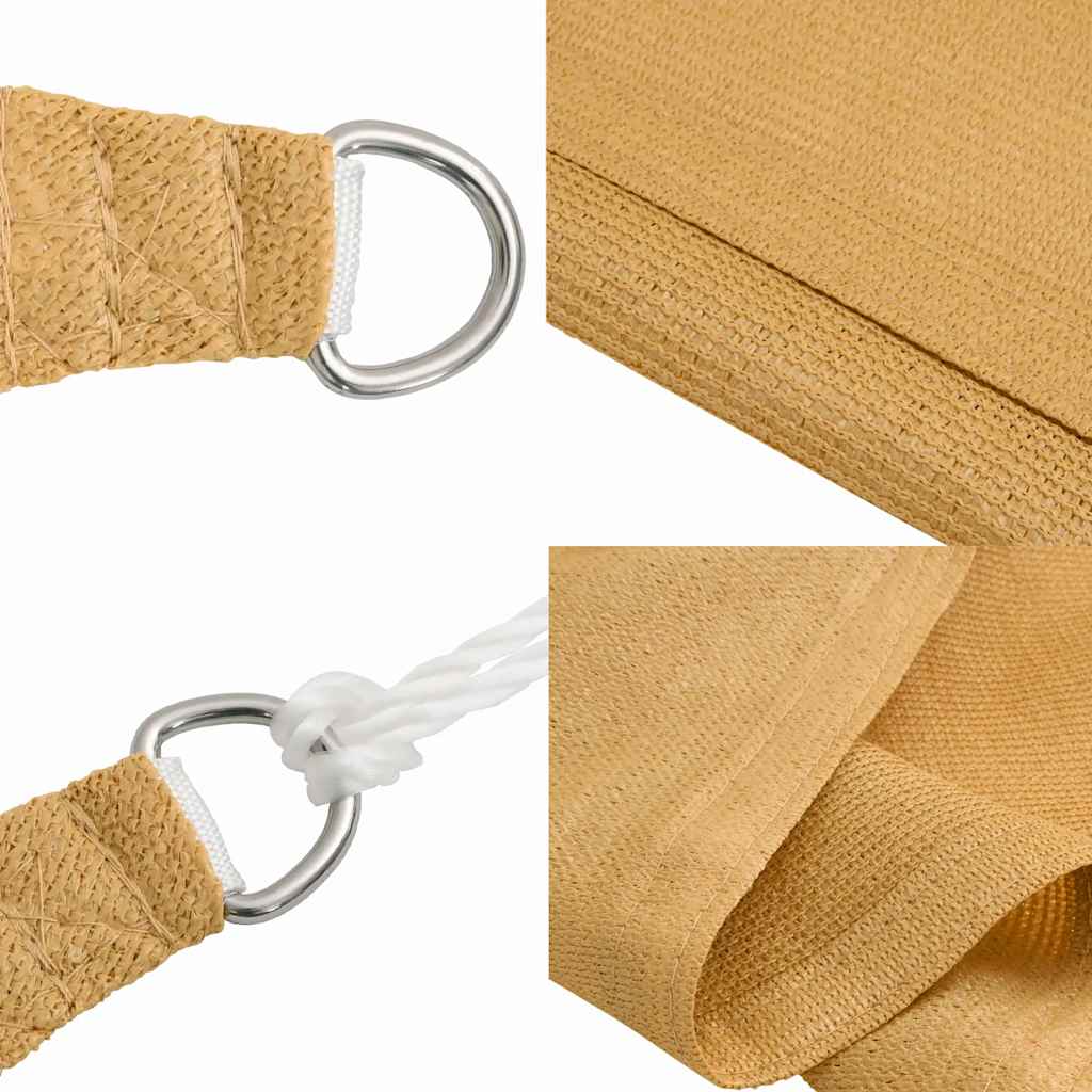 Sunshade Sail 160 g/m² Triangular Sand 5x6x6 m HDPE