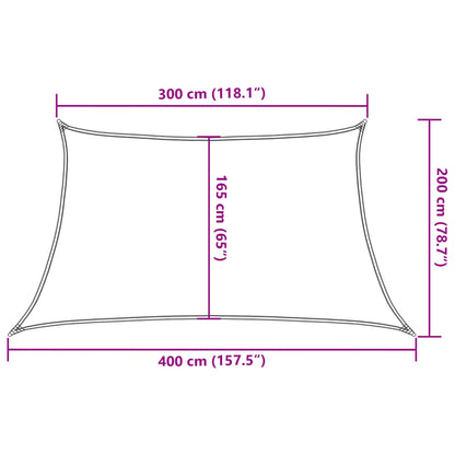 Sunshade Sail 160 g/m² Trapezium Light Grey 3/4x2 m HDPE