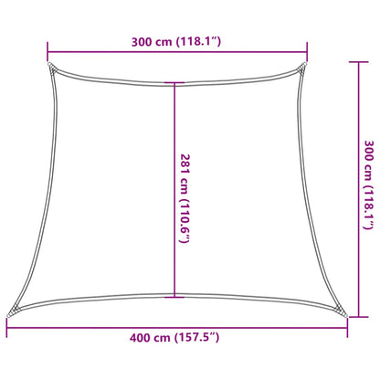 Sunshade Sail 160 g/m² Trapezium Light Grey 3/4x3 m HDPE