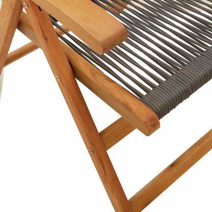 Reclining Folding Chairs 8 pcs Grey Solid Wood Acacia