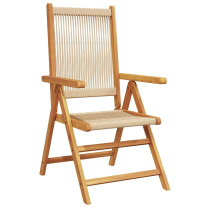 Reclining Garden Chairs 8 pcs Beige Solid Wood Acacia
