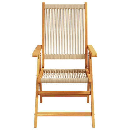 Reclining Garden Chairs 8 pcs Beige Solid Wood Acacia