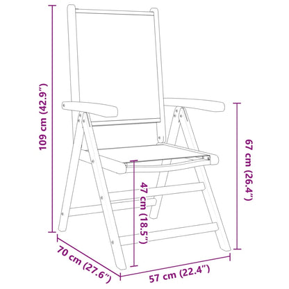 Reclining Garden Chairs 4 pcs Cream White Fabric and Solid Wood