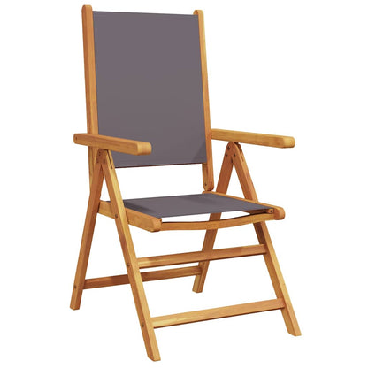 Reclining Folding Chairs 8 pcs Anthracite Fabric and Solid Wood