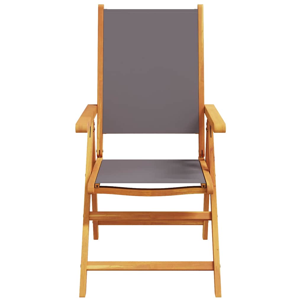 Reclining Folding Chairs 8 pcs Anthracite Fabric and Solid Wood