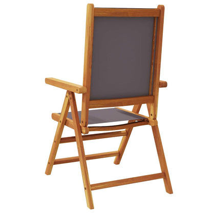 Reclining Folding Chairs 8 pcs Anthracite Fabric and Solid Wood