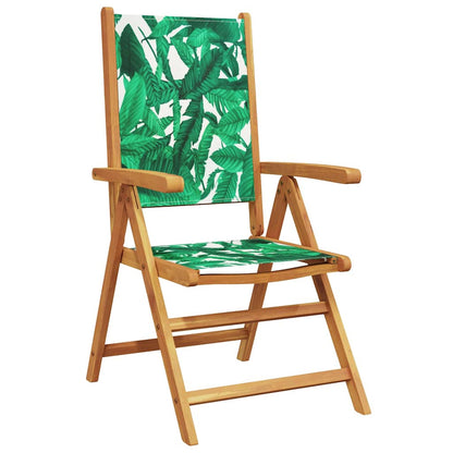 Reclining Folding Chairs 6 pcs Green Fabric and Solid Wood