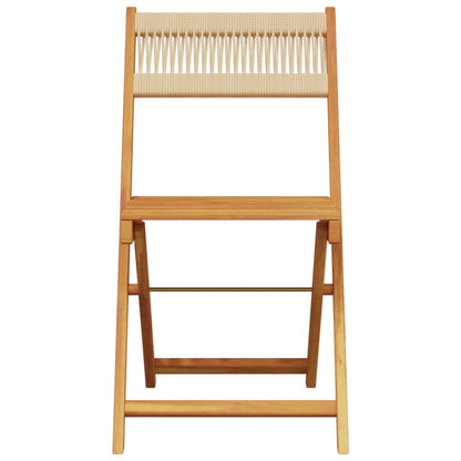 Folding Garden Chairs 6 pcs Beige Solid Wood Acacia