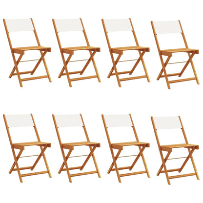 Garden Chair | Set of 8 | Cream White | Solid Acacia Wood | Standard