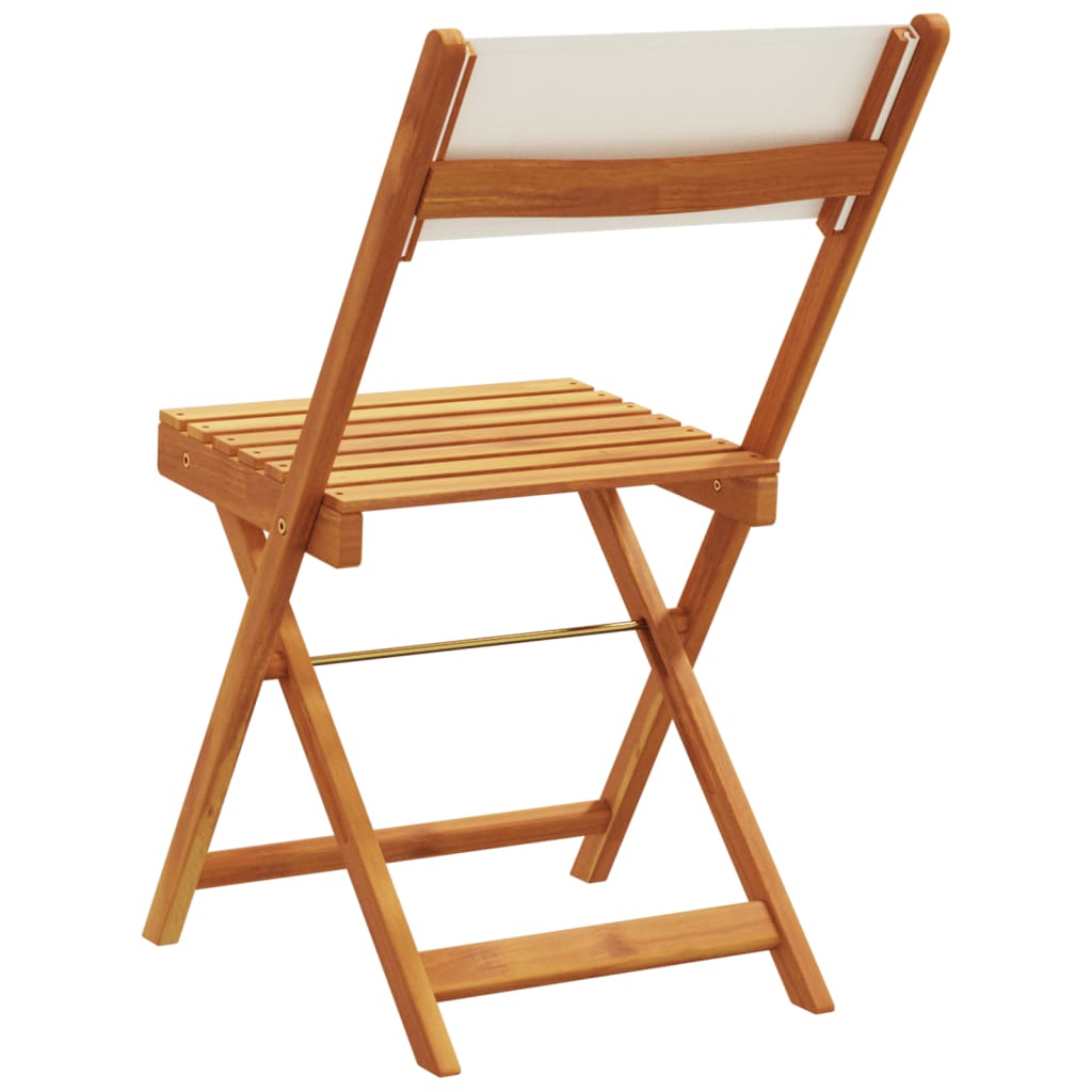 Garden Chair | Set of 8 | Cream White | Solid Acacia Wood | Standard
