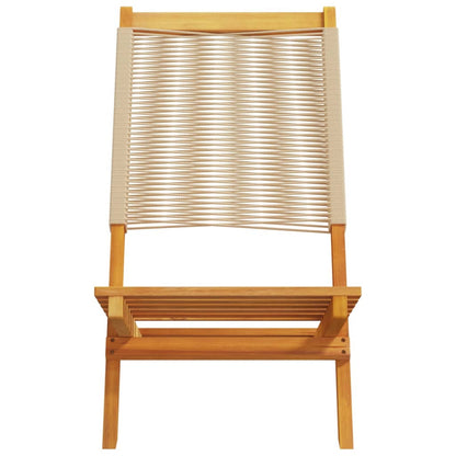 Folding Garden Chairs 6 pcs Beige Solid Wood Acacia