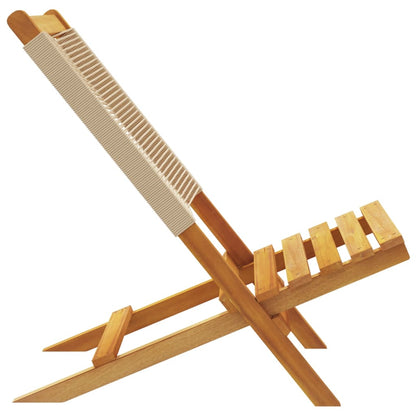 Folding Garden Chairs 8 pcs Beige Solid Wood Acacia