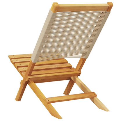 Folding Garden Chairs 8 pcs Beige Solid Wood Acacia