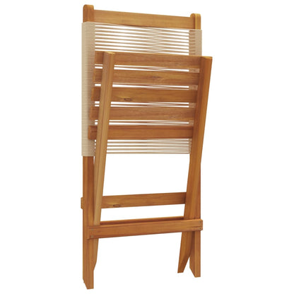 Folding Garden Chairs 8 pcs Beige Solid Wood Acacia